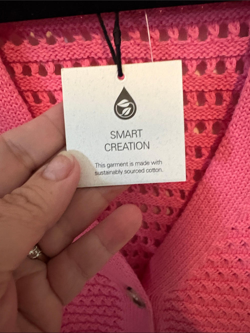 American Vintage Pink Openwork V-Neck Sweater Vest - Picture 4 of 6